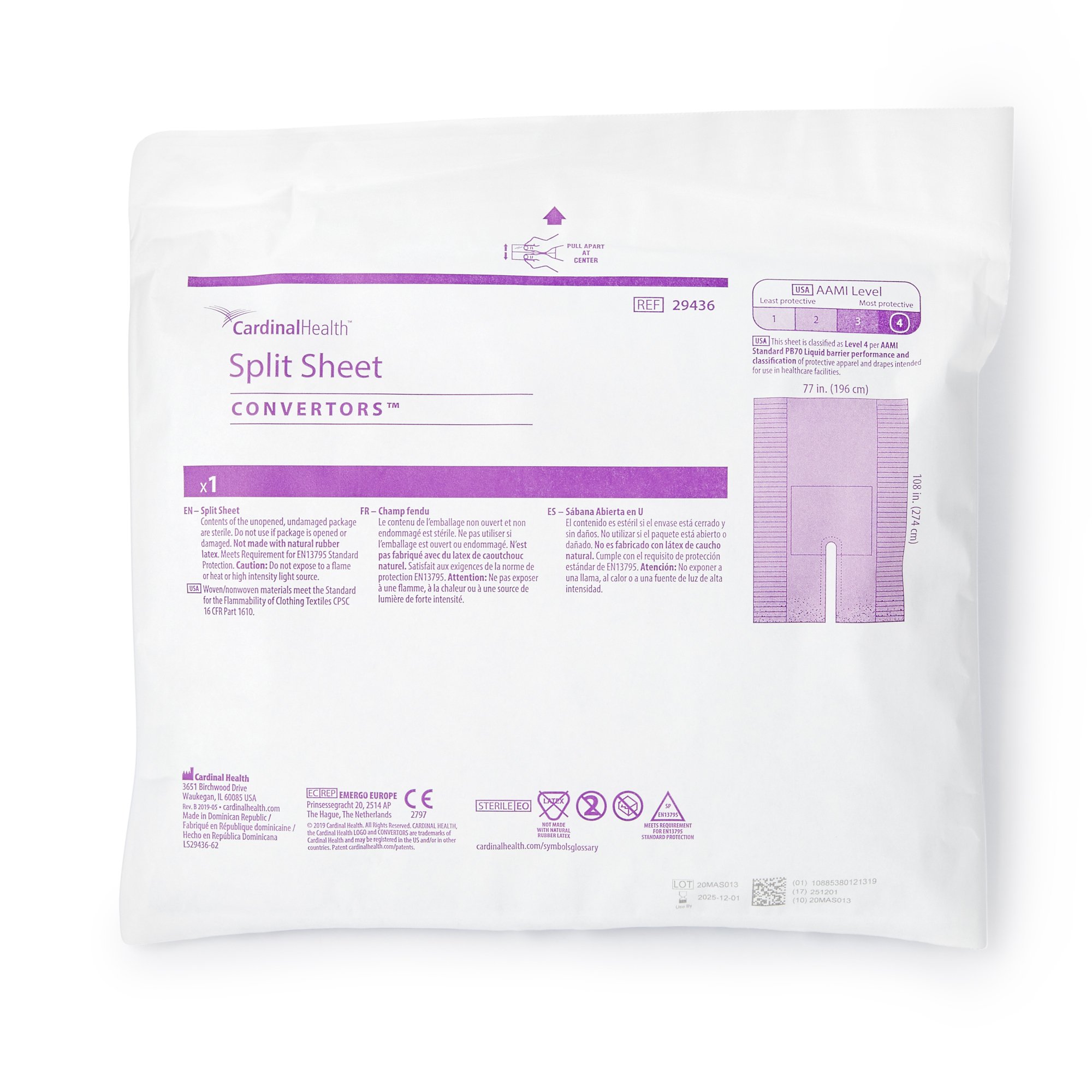 Drape Orthopedic Split Isobac 77 W X 108 L Steri .. .  .  